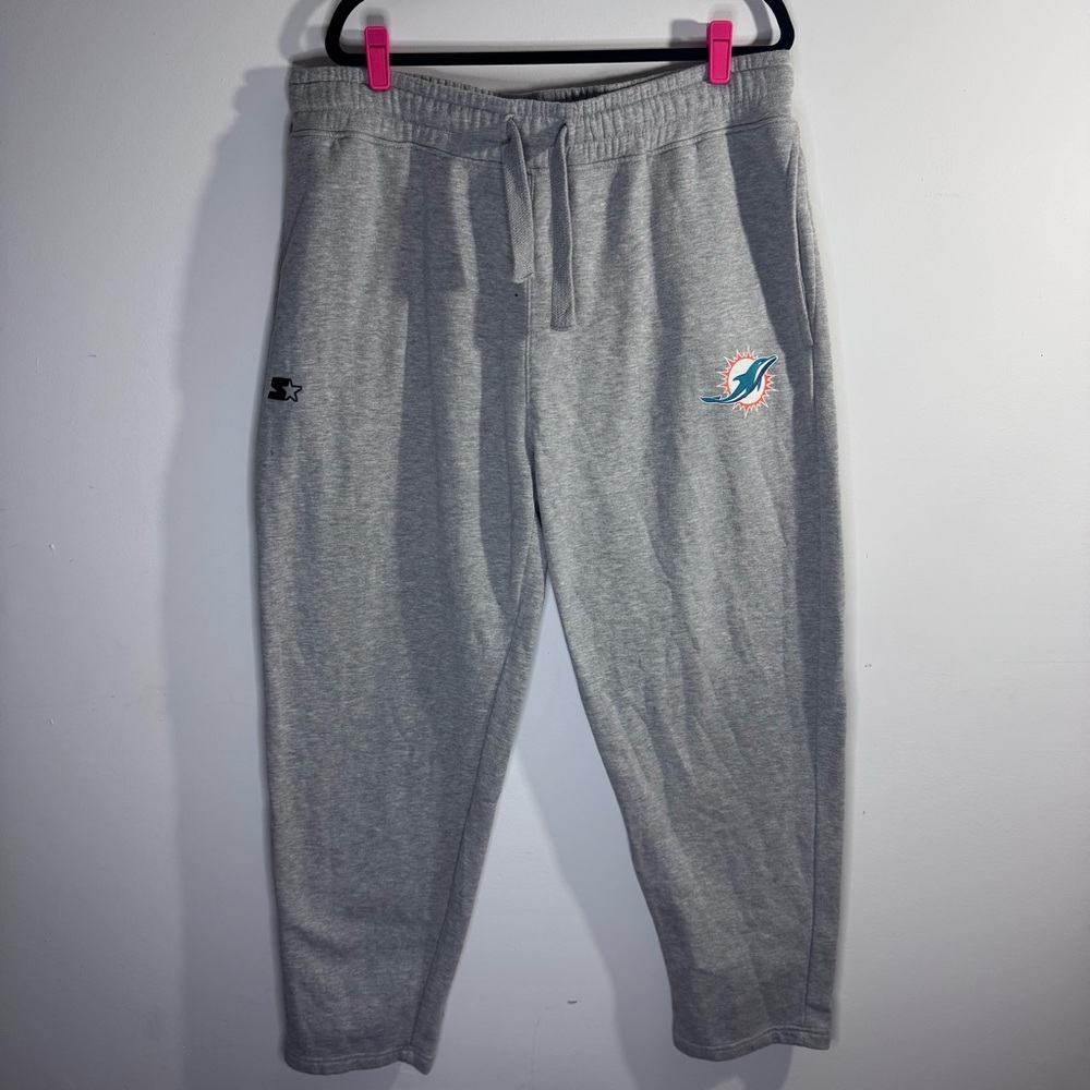 Miami Dolphins Starter Black Label Gray Jogger Sweatpants XXL NFL